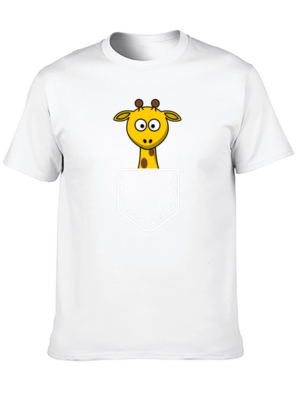 Giraffe Pocket T-Shirt - Fun Animal Tee
