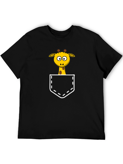 Giraffe Pocket T-Shirt - Fun Animal Tee