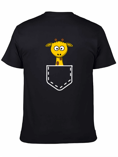 Giraffe Pocket T-Shirt - Fun Animal Tee