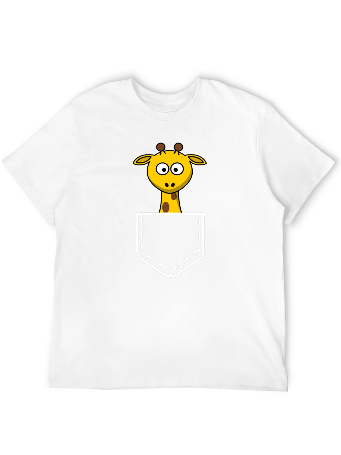Giraffe Pocket T-Shirt - Fun Animal Tee
