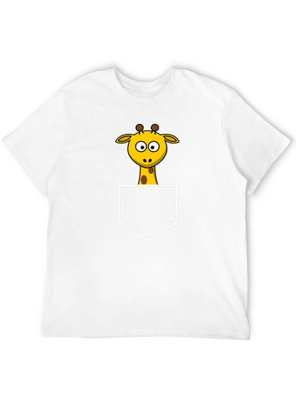 Giraffe Pocket T-Shirt - Fun Animal Tee