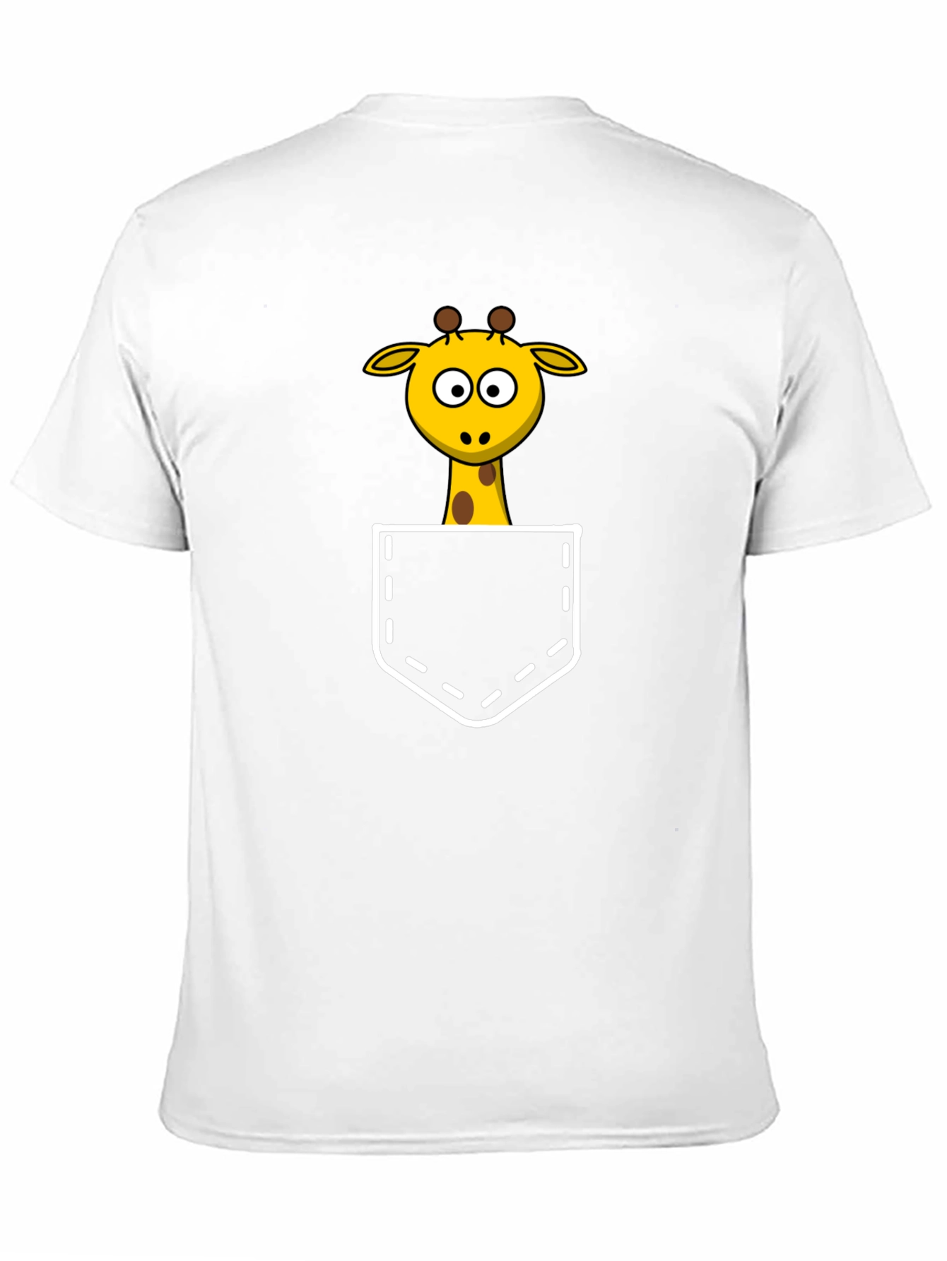 Giraffe Pocket T-Shirt - Fun Animal Tee