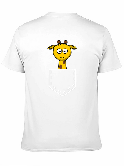 Giraffe Pocket T-Shirt - Fun Animal Tee