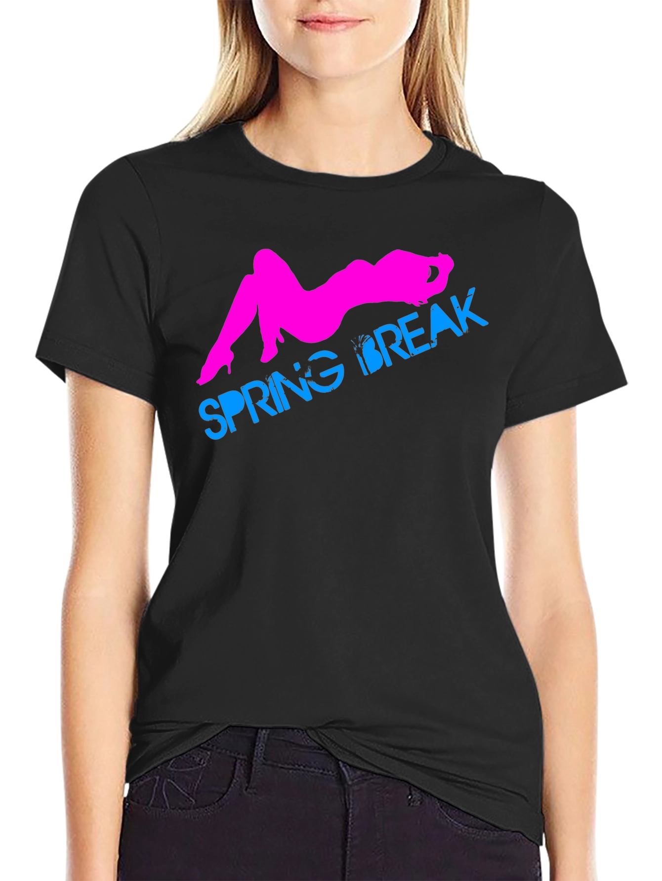 Spring Break Graphic T-Shirt - Black