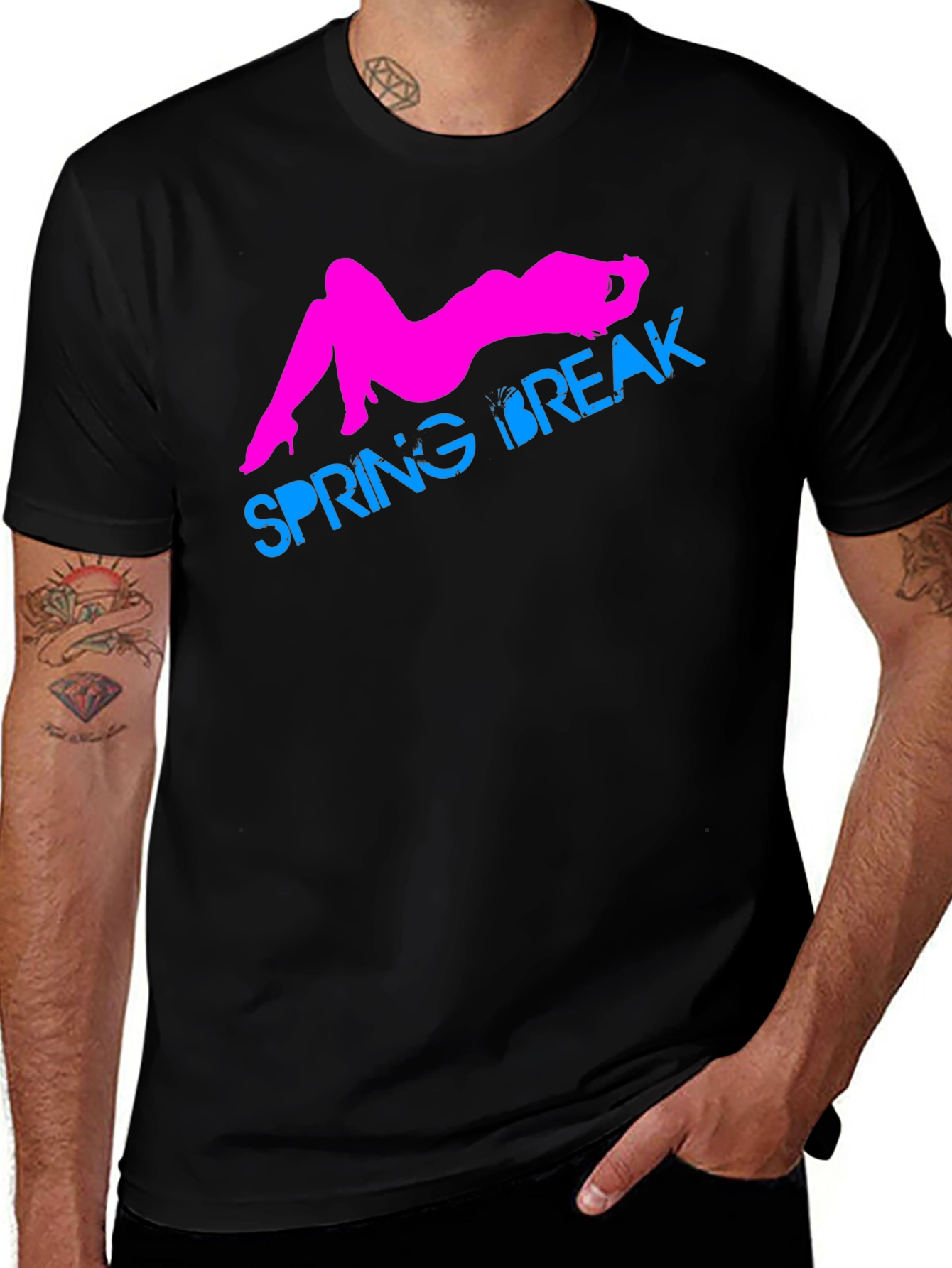 Spring Break Graphic T-Shirt - Black