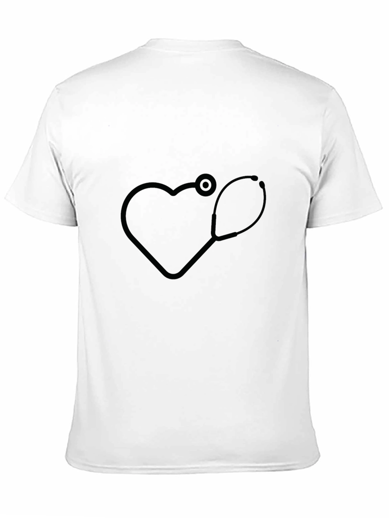 Heartbeat Stethoscope Graphic T-Shirt - Black