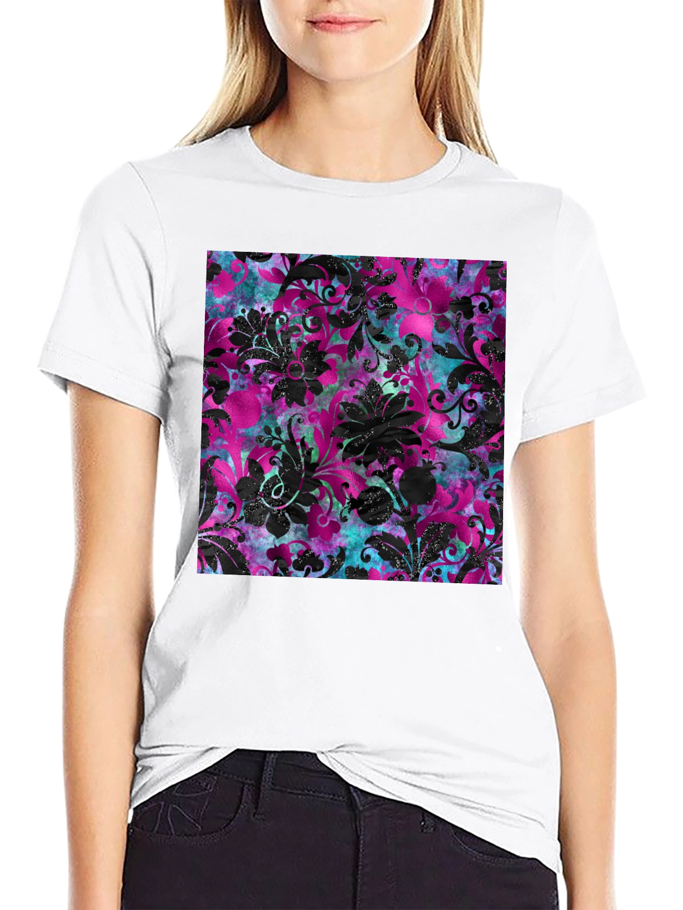 Floral Print T-Shirt - Bold Pattern Tee