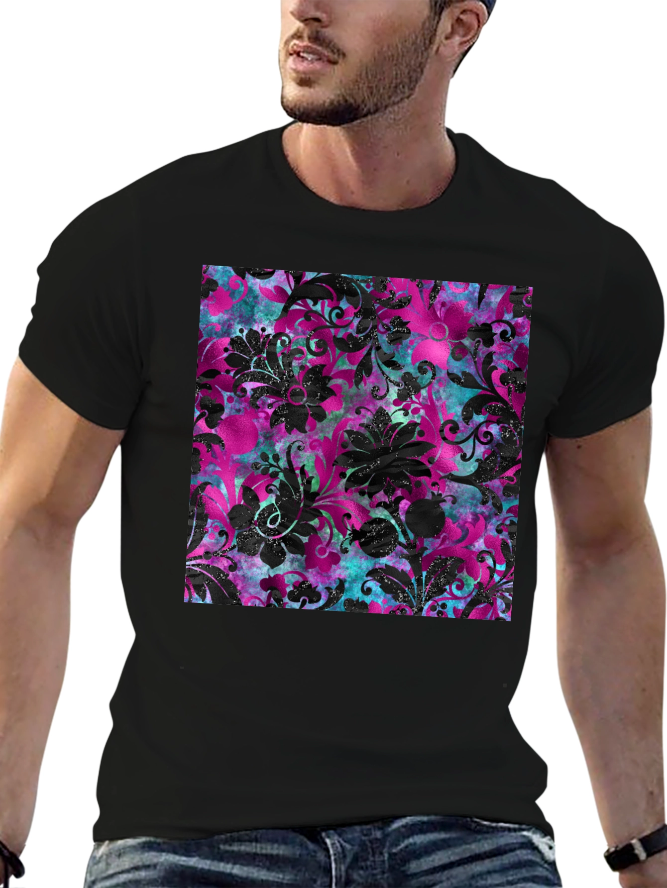 Floral Print T-Shirt - Bold Pattern Tee