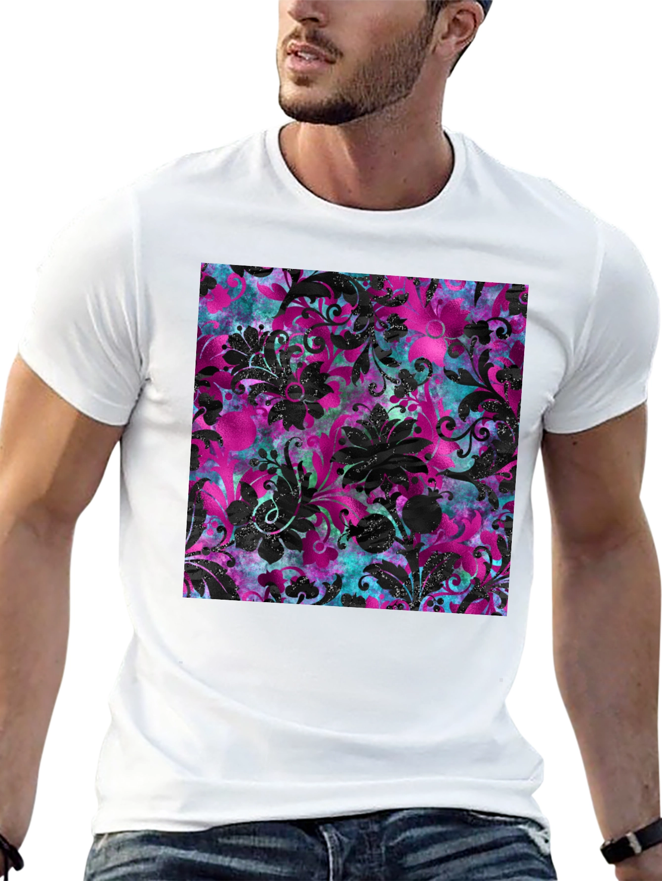 Floral Print T-Shirt - Bold Pattern Tee
