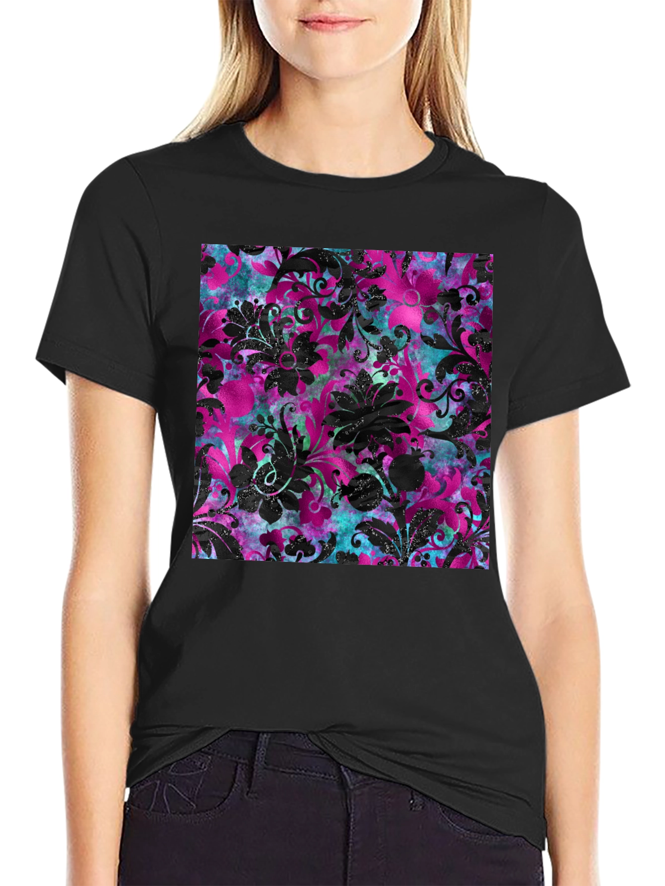 Floral Print T-Shirt - Bold Pattern Tee