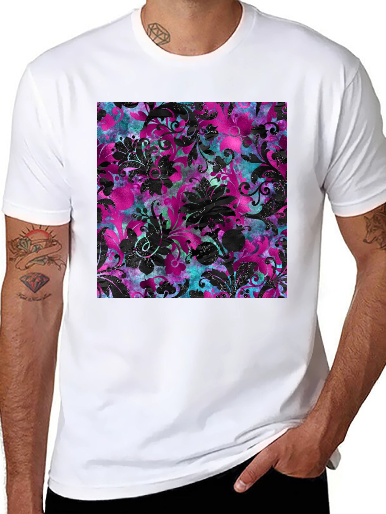 Floral Print T-Shirt - Bold Pattern Tee