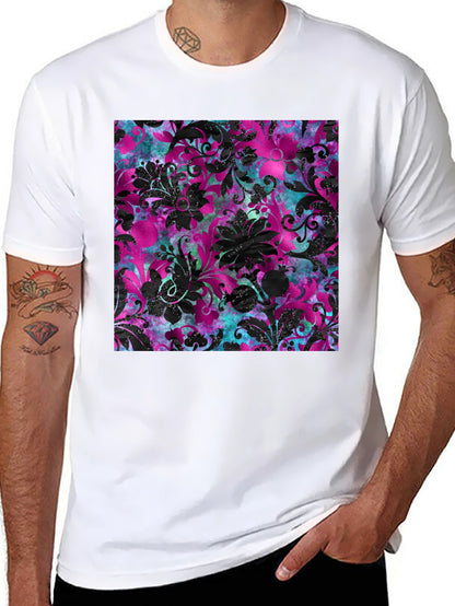 Floral Print T-Shirt - Bold Pattern Tee