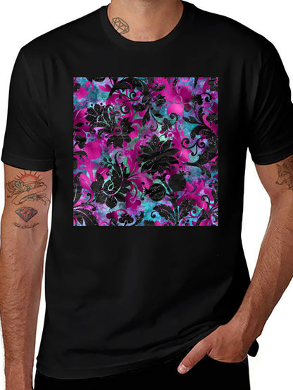 Floral Print T-Shirt - Bold Pattern Tee