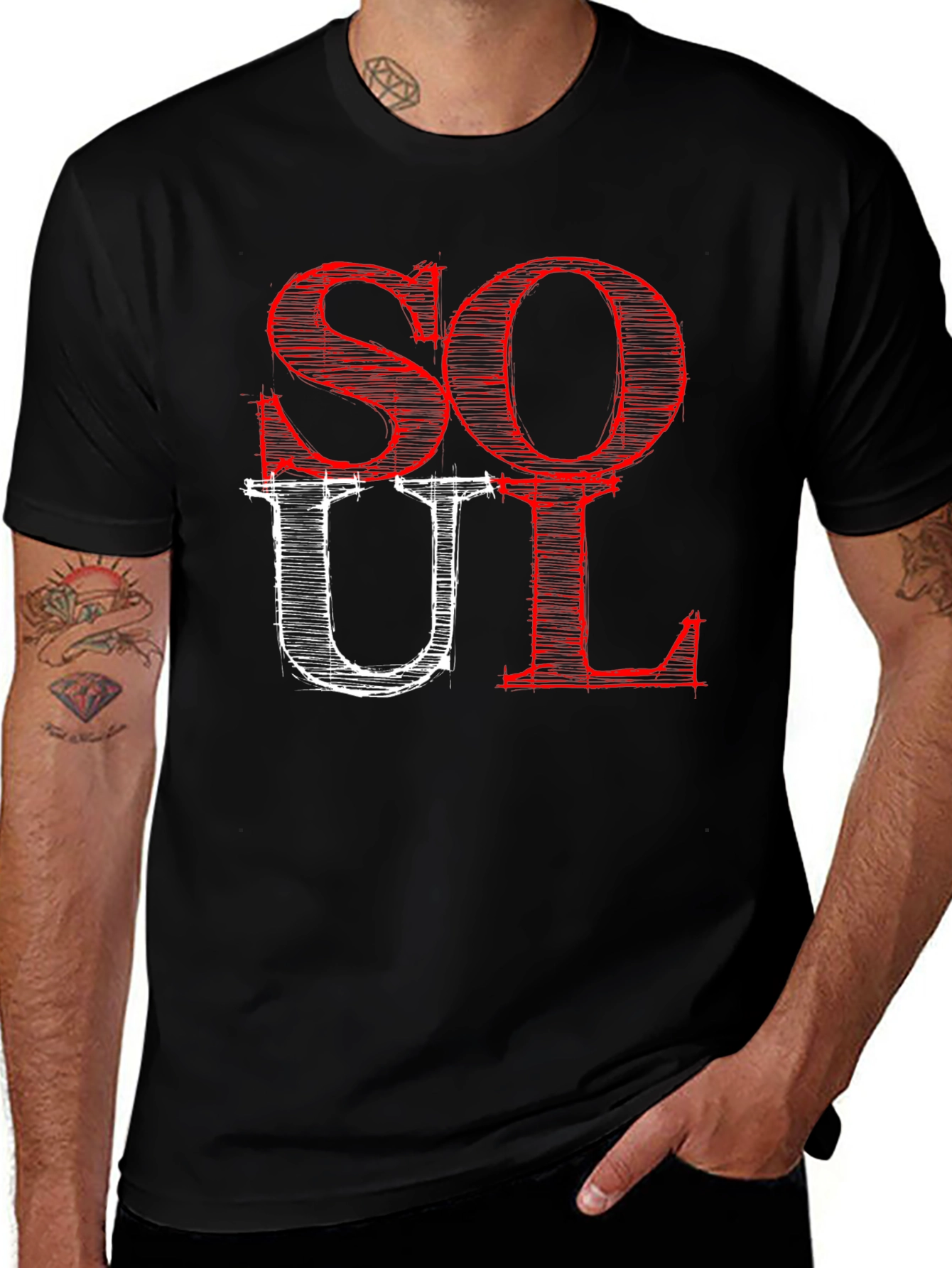 Soul Graphic Print Black T-Shirt