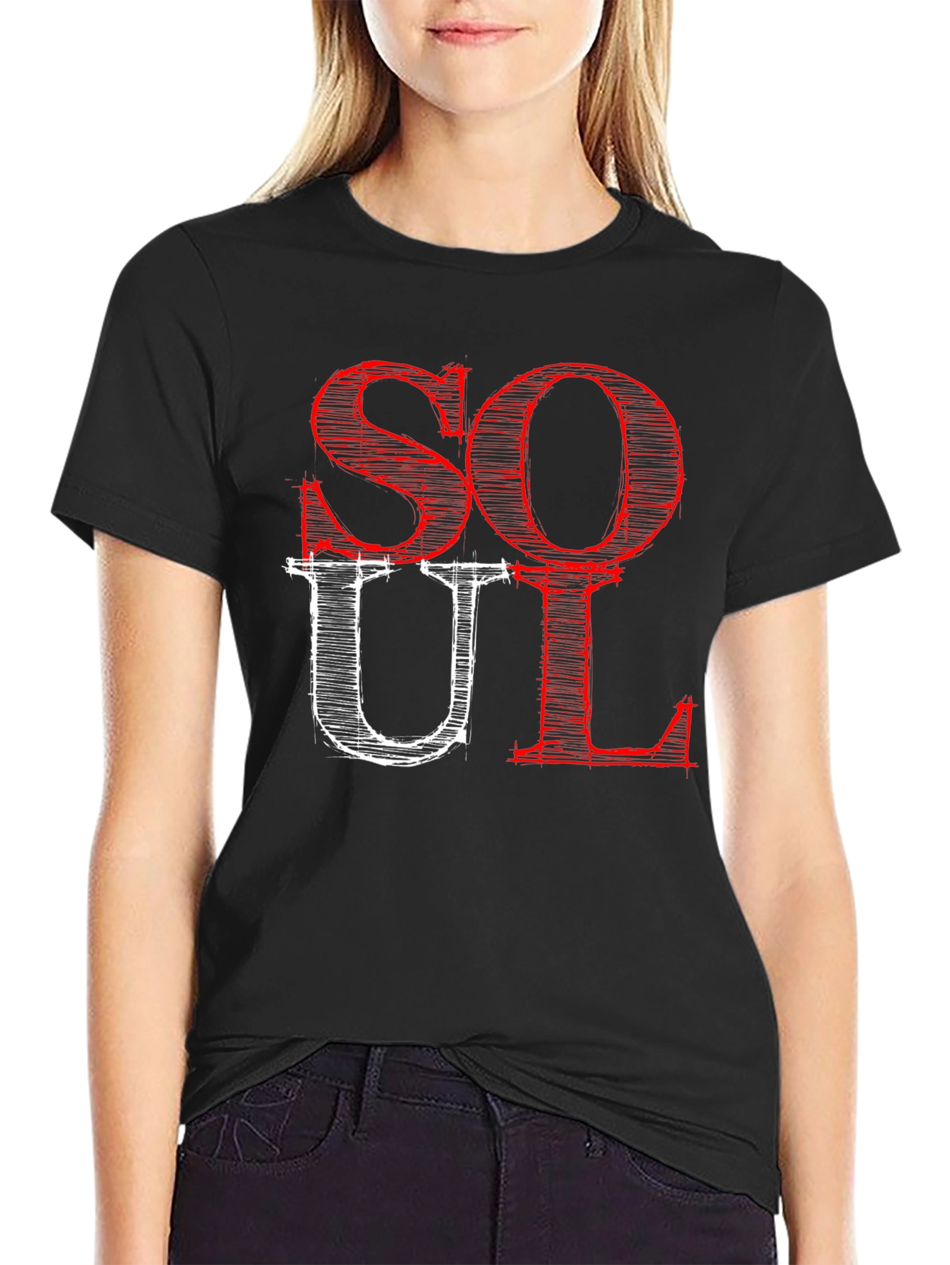 Soul Graphic Print Black T-Shirt
