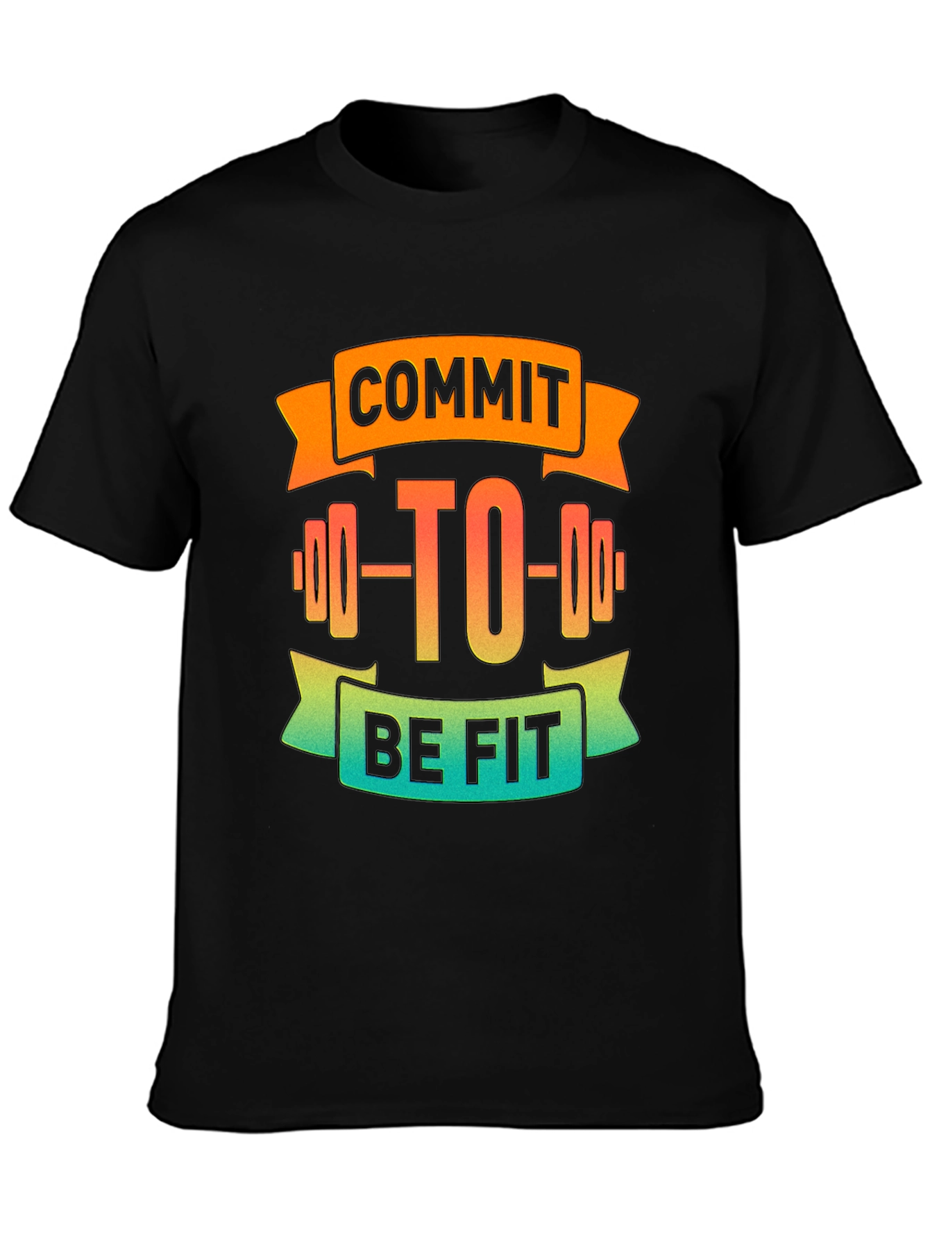 Commit to Be Fit Black Graphic Tee