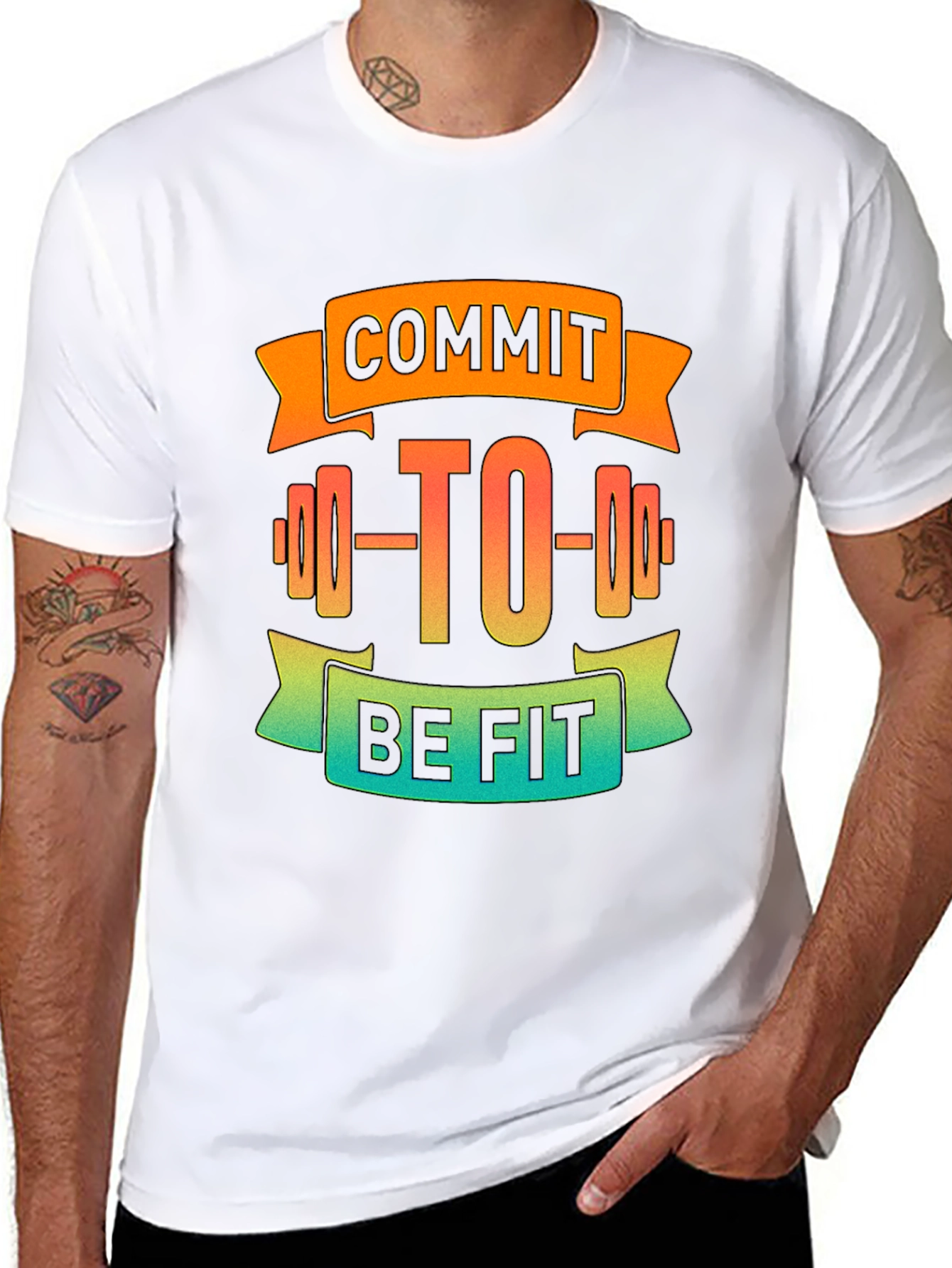 Commit to Be Fit Black Graphic Tee