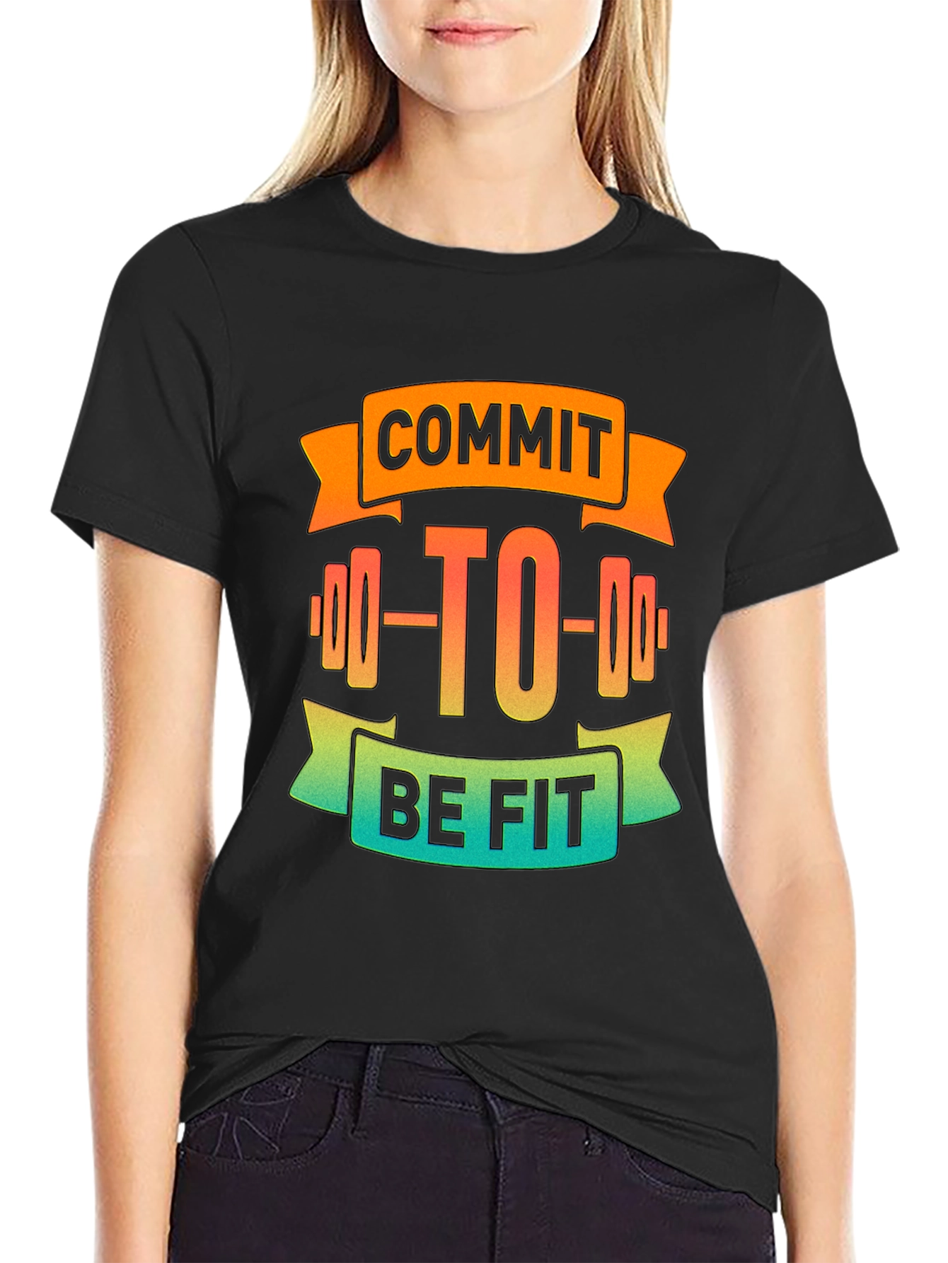 Commit to Be Fit Black Graphic Tee
