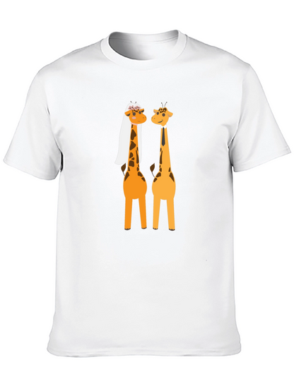 Funny Giraffe Wedding Graphic T-Shirt