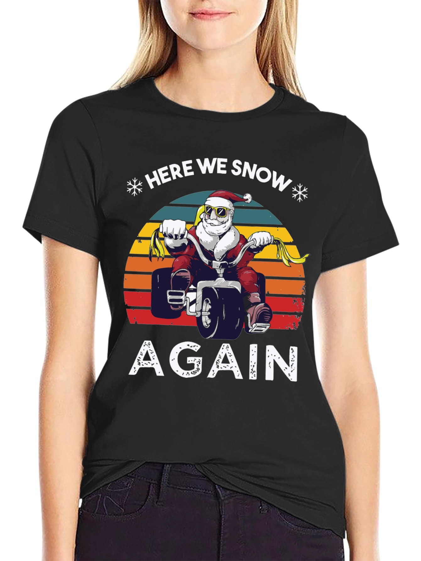 Here We Snow Again Santa ATV T-Shirt