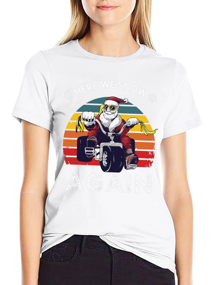 Here We Snow Again Santa ATV T-Shirt