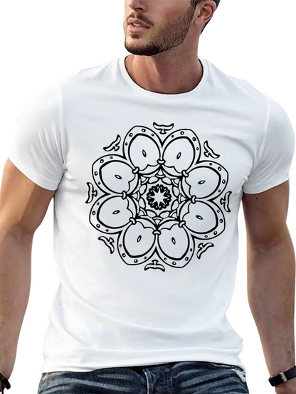 Geometric Mandala Design Black T-Shirt