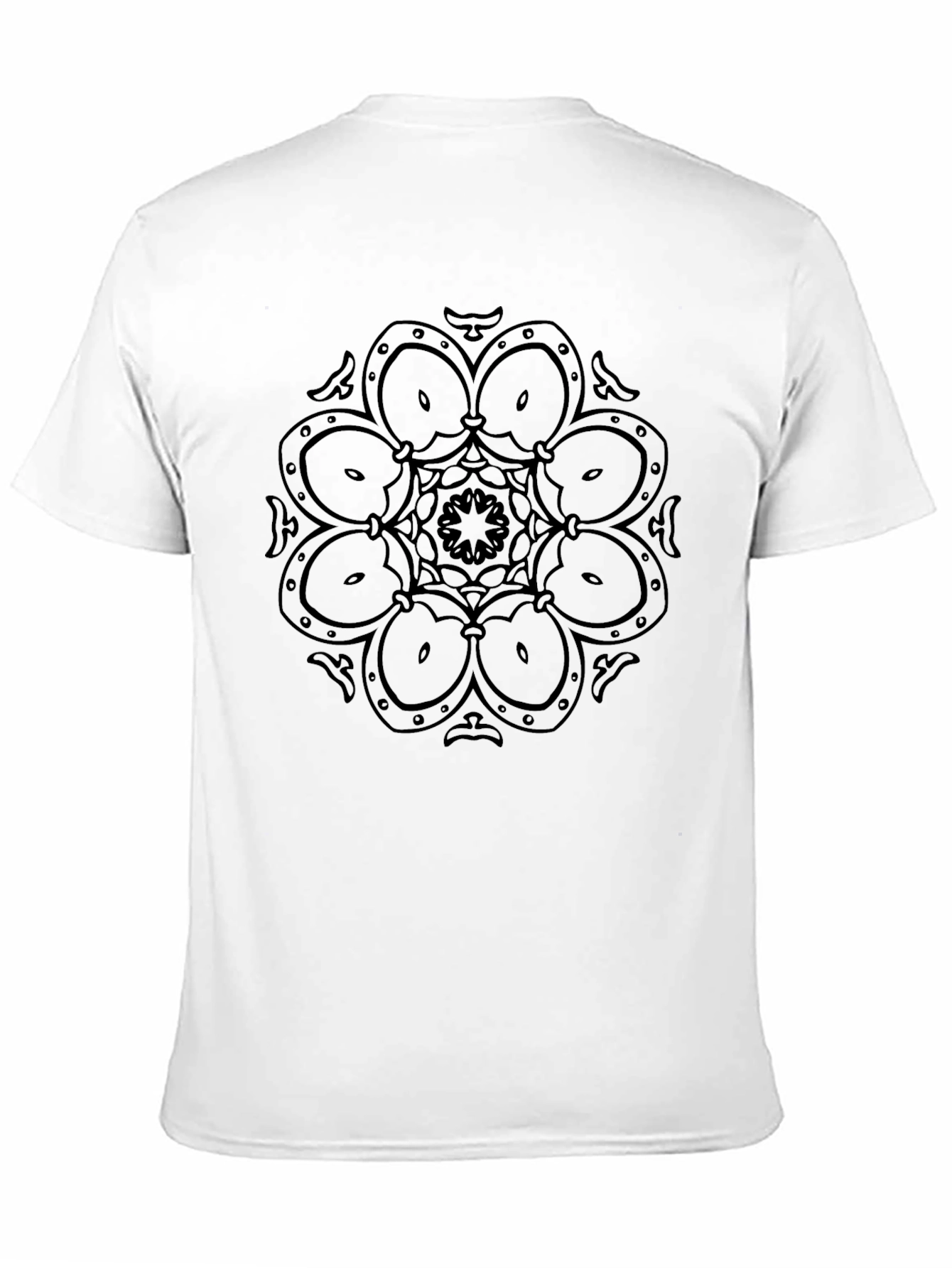 Geometric Mandala Design Black T-Shirt
