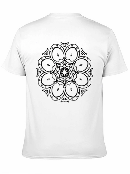 Geometric Mandala Design Black T-Shirt