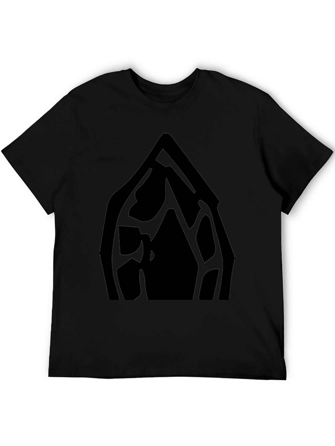 Black Graphic Tee - Abstract Window Design