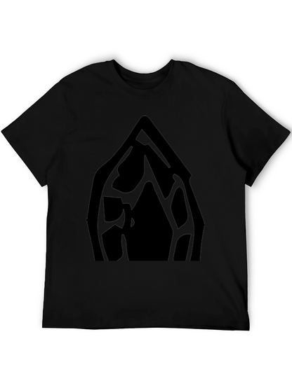 Black Graphic Tee - Abstract Window Design