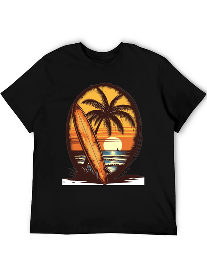 Sunset Surfboard Tee - Beach Vibes