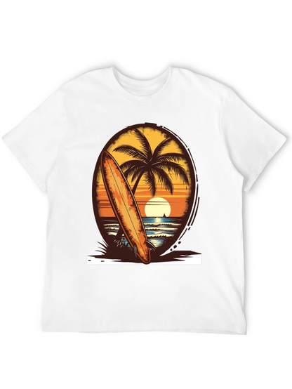 Sunset Surfboard Tee - Beach Vibes