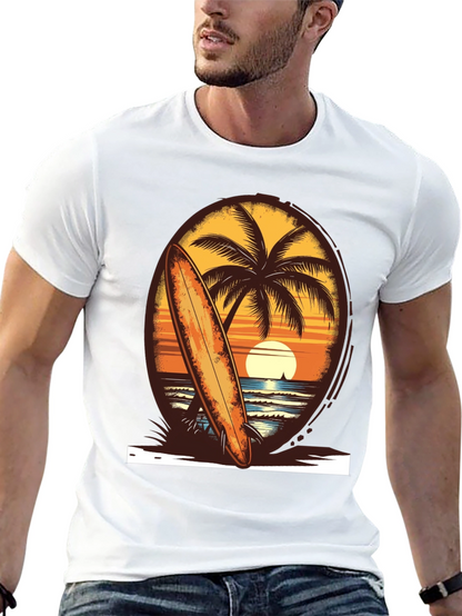 Sunset Surfboard Tee - Beach Vibes