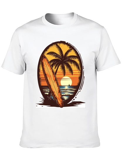 Sunset Surfboard Tee - Beach Vibes