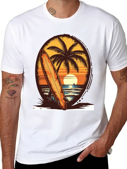 Sunset Surfboard Tee - Beach Vibes