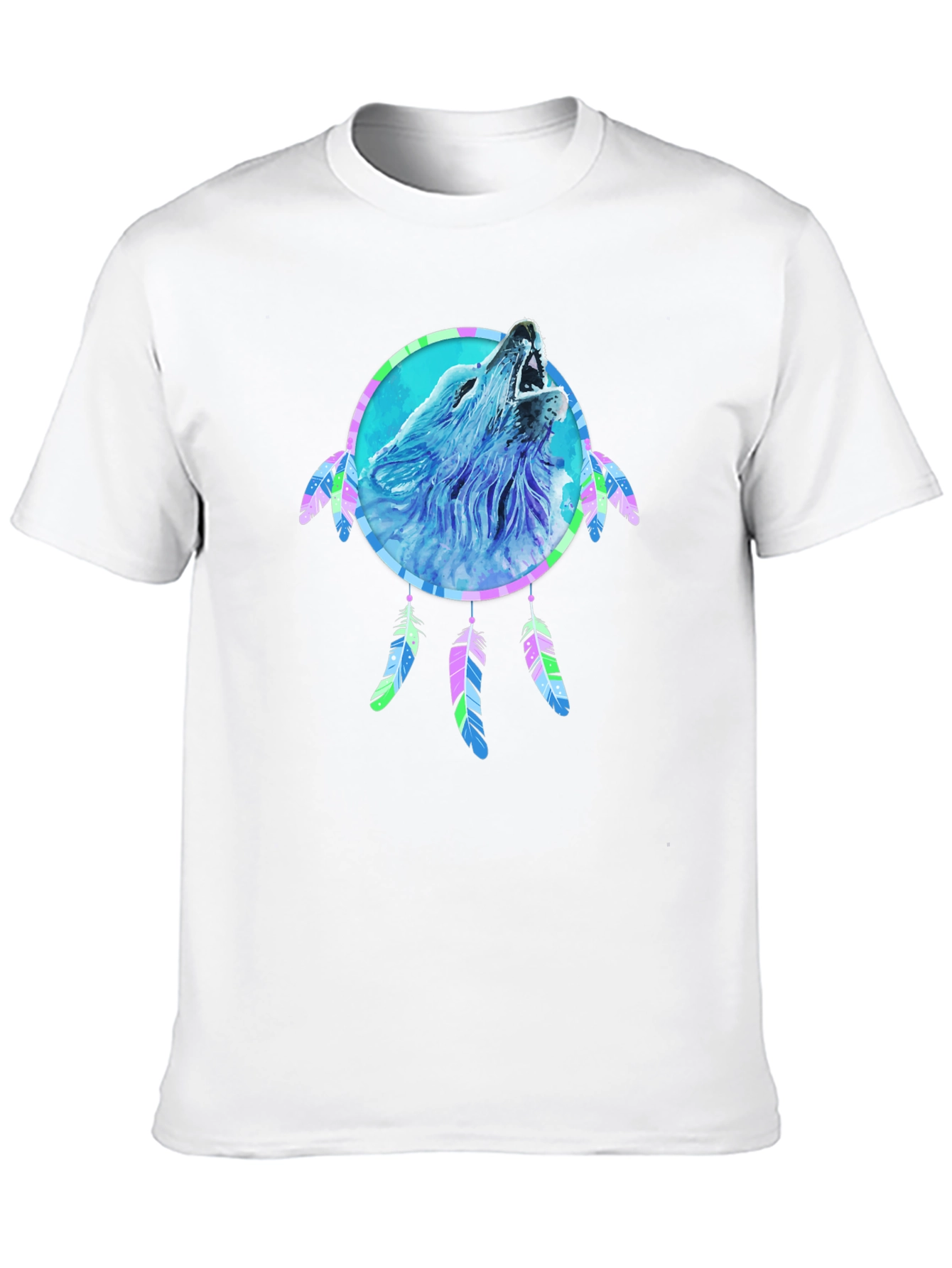 Wolf Dreamcatcher Graphic Tee - Mens Black T-Shirt