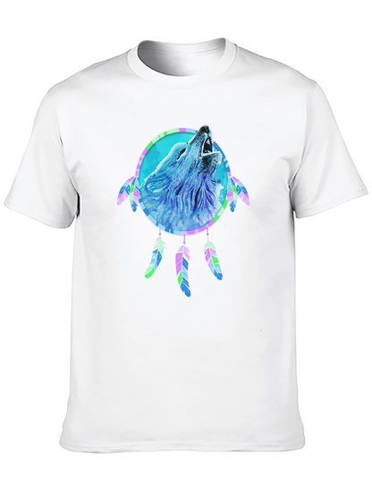 Wolf Dreamcatcher Graphic Tee - Mens Black T-Shirt
