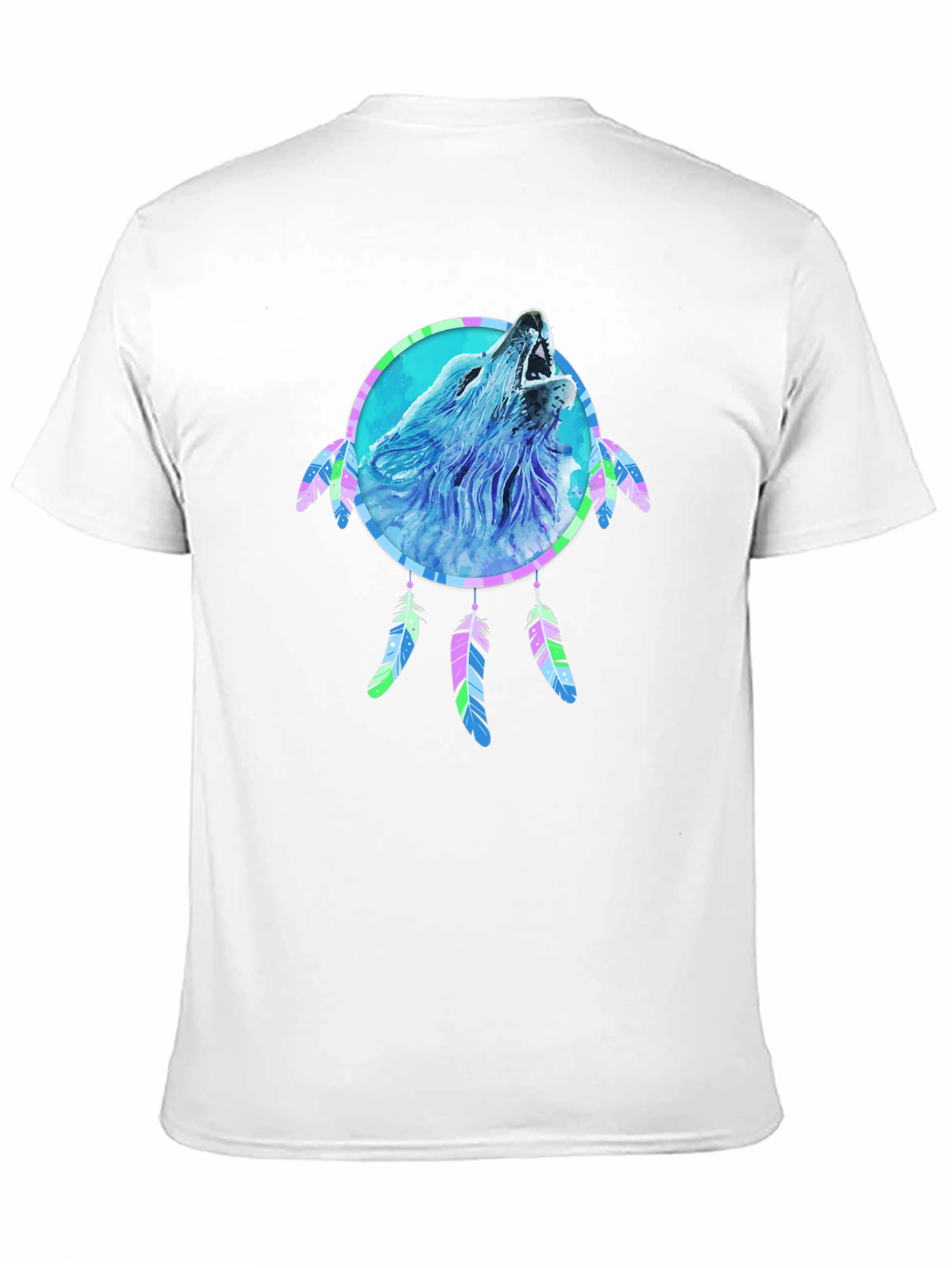 Wolf Dreamcatcher Graphic Tee - Mens Black T-Shirt