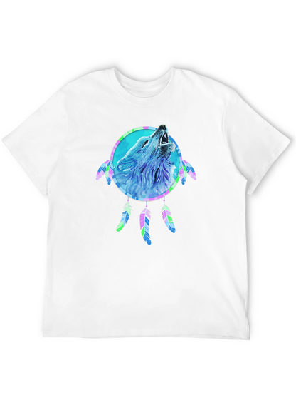 Wolf Dreamcatcher Graphic Tee - Mens Black T-Shirt