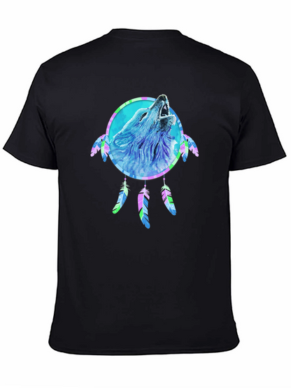 Wolf Dreamcatcher Graphic Tee - Mens Black T-Shirt