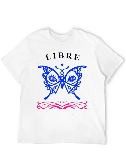 Libre Butterfly Graphic T-Shirt - Stylish Black Tee