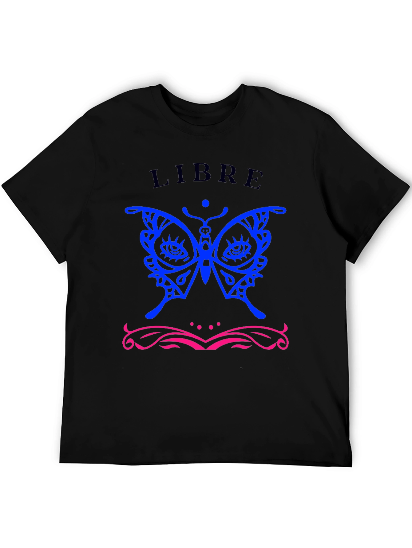 Libre Butterfly Graphic T-Shirt - Stylish Black Tee
