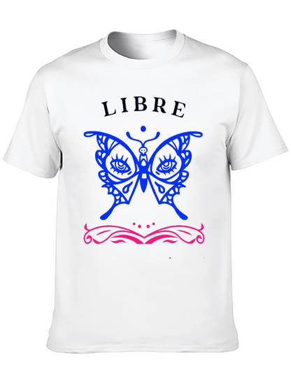 Libre Butterfly Graphic T-Shirt - Stylish Black Tee