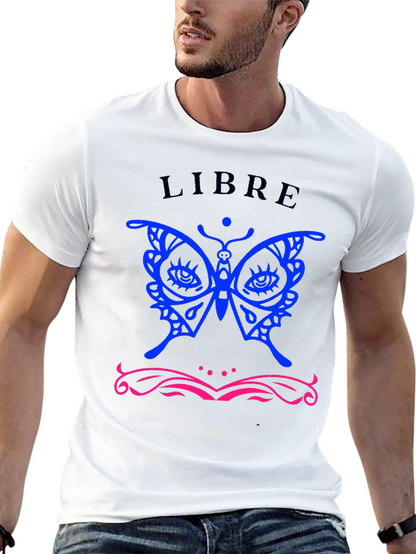 Libre Butterfly Graphic T-Shirt - Stylish Black Tee