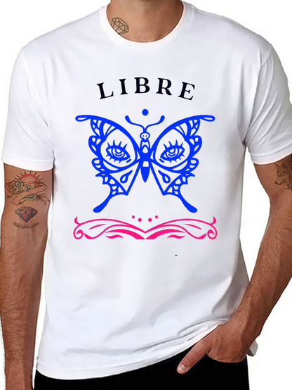 Libre Butterfly Graphic T-Shirt - Stylish Black Tee