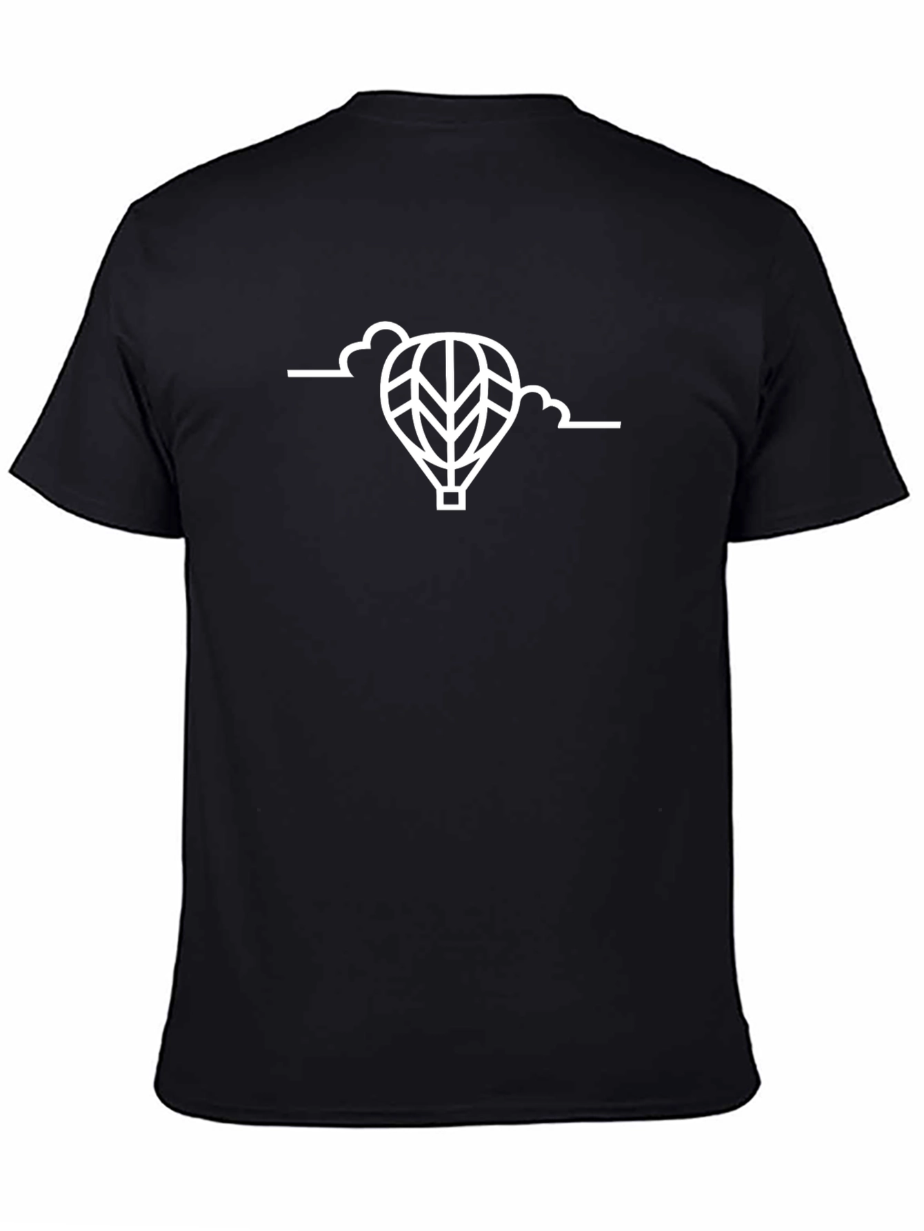 Mens Black T-Shirt - Hot Air Balloon Graphic