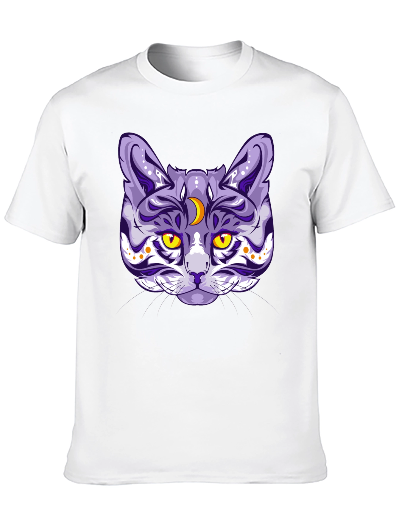 Mystic Cat Graphic Tee - Black Cotton Blend