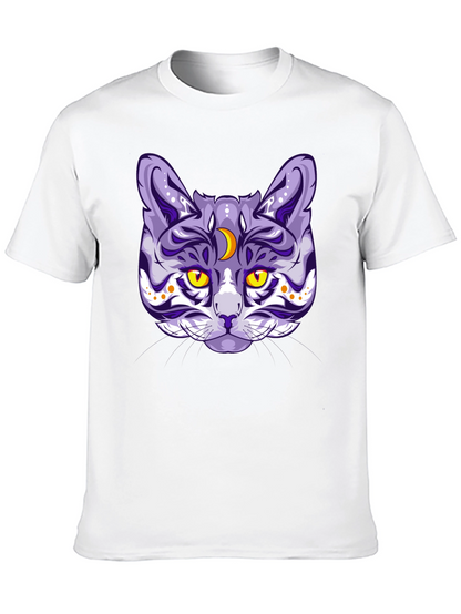 Mystic Cat Graphic Tee - Black Cotton Blend