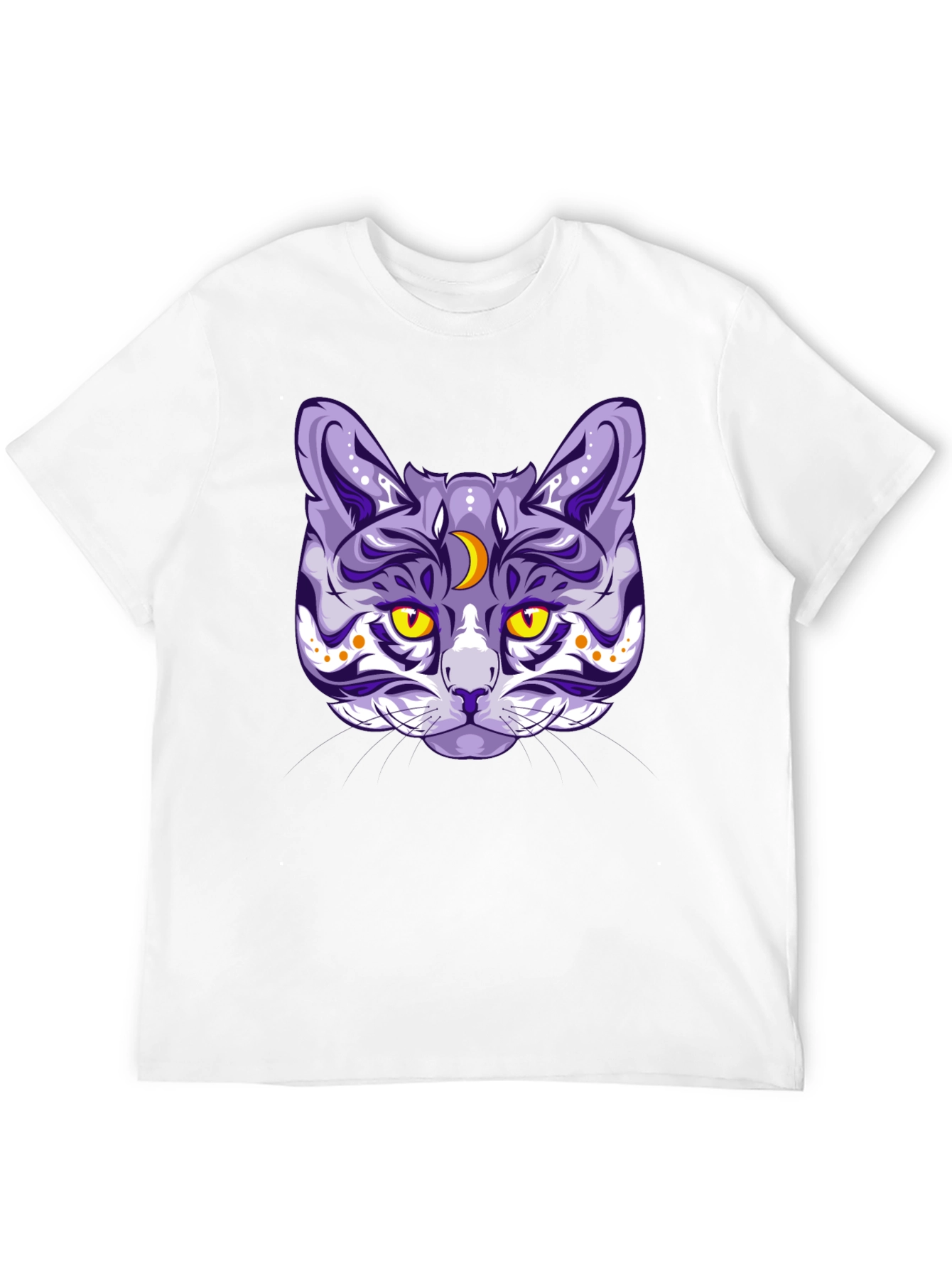 Mystic Cat Graphic Tee - Black Cotton Blend