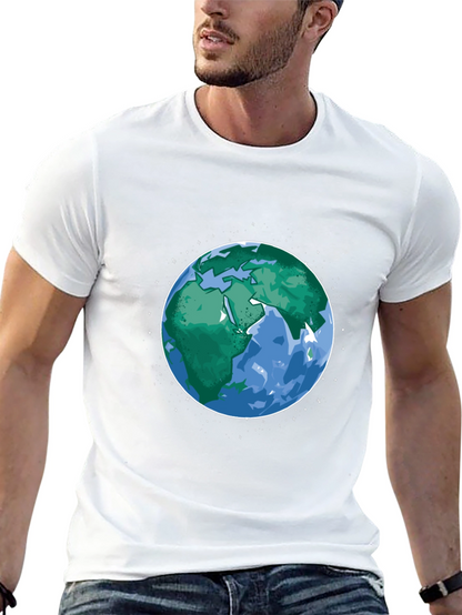 Earth Graphic Print Mens Black T-Shirt